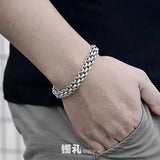 S925 Silver Bracelet Men's Retro Domineering Bangle