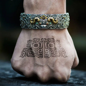 S925 Men's Bracelet Gluttonous Opening Adjustable Domineering