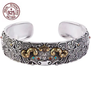 S925 Men's Bracelet Gluttonous Opening Adjustable Domineering