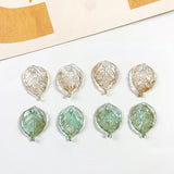 Sparkling Glass Leaf Pendant DIY Hairpin Hosta Flower Hair Earring Bracelet