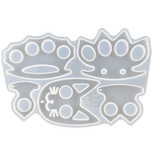 Self-Defense Keychain Resin Mold Anti-Wolf Knuckles Silicone Mold