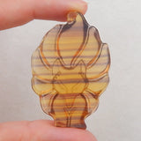 Carved Rainbow Fluorite Fox Pendant for Jewelry Making