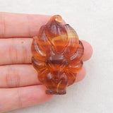 Carved Rainbow Fluorite Fox Pendant for Jewelry Making