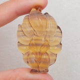 Carved Rainbow Fluorite Fox Pendant for Jewelry Making