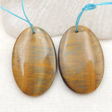 Tiger Eye Triangle Earrings Bead 28x18x4mm