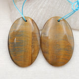 Tiger Eye Triangle Earrings Bead 28x18x4mm