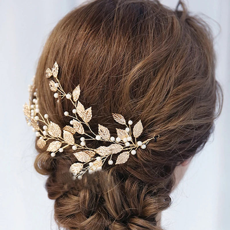 Shell Flower Hair Accessories Beads Pearl Headdress Leaf Headbands