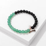 Moonstone Opal Beads Bracelet with Butterfly Charm
