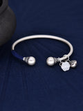 Solid Open Bangle Silver Bracelet for Women