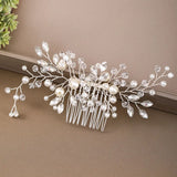 Silver Bride Comb Pearl Rhinestone Hair Ornaments Bridal Wedding Headpieces