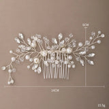 Silver Bride Comb Pearl Rhinestone Hair Ornaments Bridal Wedding Headpieces