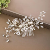 Silver Bride Comb Pearl Rhinestone Hair Ornaments Bridal Wedding Headpieces