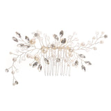 Silver Bride Comb Pearl Rhinestone Hair Ornaments Bridal Wedding Headpieces