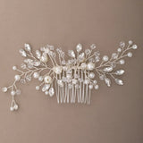 Silver Bride Comb Pearl Rhinestone Hair Ornaments Bridal Wedding Headpieces