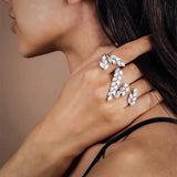 18K Plated CZ Hand Bracelet Women Wedding Party Handpiece