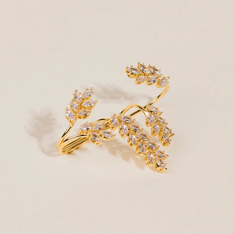 18K Plated CZ Hand Bracelet Women Wedding Party Handpiece