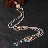Tassel Hairpin Rhinestone Headwear for Hanfu Cosplay