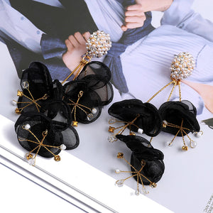 Simulated Pearl Dangle Earrings Vintage Fairy Jewelry