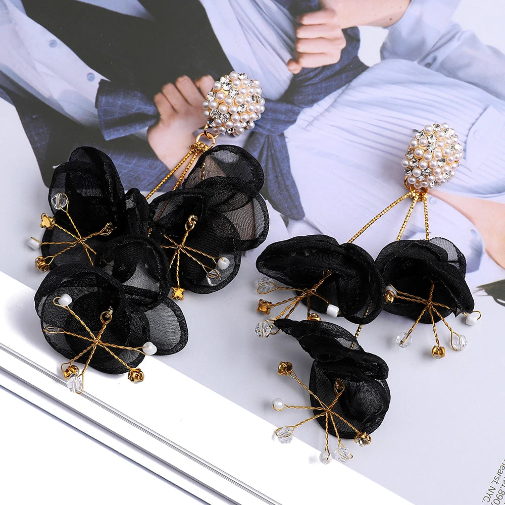 Simulated Pearl Dangle Earrings Vintage Fairy Jewelry