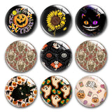 Skull Bat Halloween Party Witch Cat Glass Cabochons