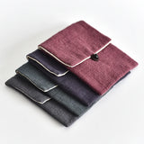 Small Flap Jewelry Bag Plain Cotton Linen Cloth Pouch Gift Packaging Bags