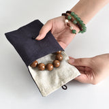 Small Flap Jewelry Bag Plain Cotton Linen Cloth Pouch Gift Packaging Bags