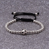 Soccer Braided String Bracelet with CZ Pendant