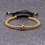 Soccer Braided String Bracelet with CZ Pendant