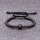 Soccer Braided String Bracelet with CZ Pendant