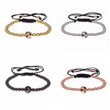 Soccer Braided String Bracelet with CZ Pendant