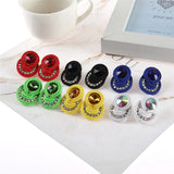 Colorful Soutache Stud Earrings Boho Jewelry Green Accessories