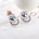 Colorful Soutache Stud Earrings Boho Jewelry Green Accessories