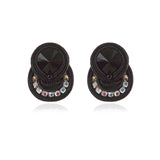Colorful Soutache Stud Earrings Boho Jewelry Green Accessories