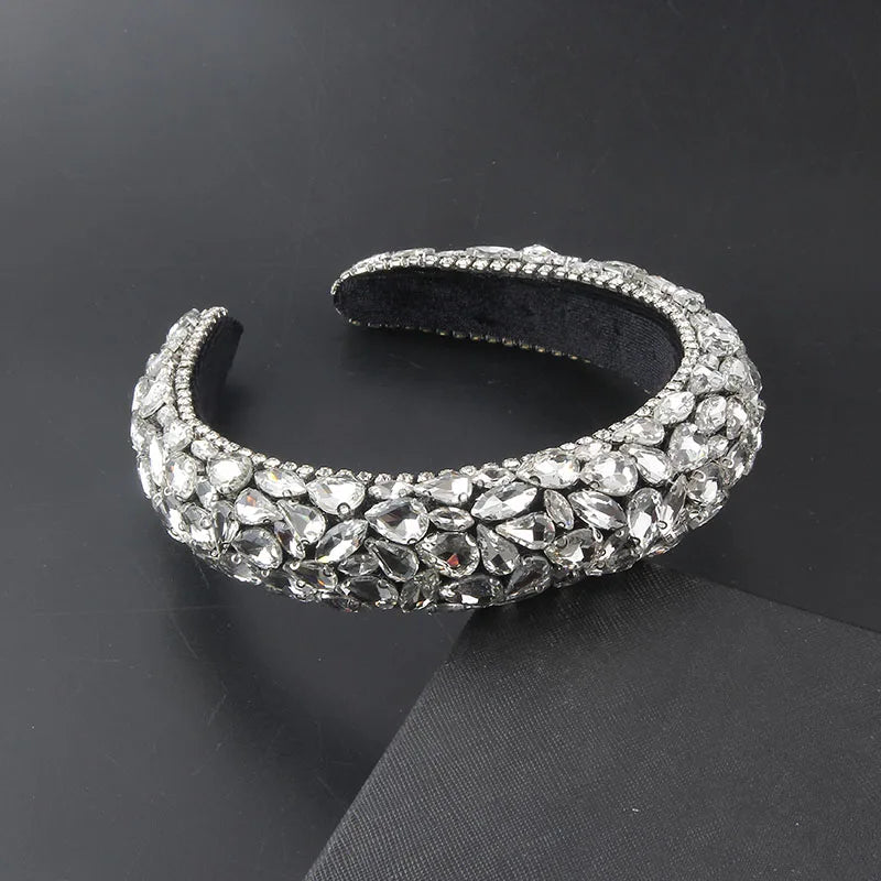 Colorful Crystal Padded Headband Women Wedding Hair Accessory