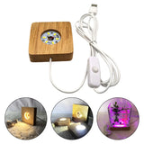 Wood LED Light Base Night Lamp Stand for Resin Art Display