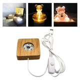 Wood LED Light Base Night Lamp Stand for Resin Art Display