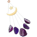 Agate Slices Wind Chimes Star Moon Wall Hanging Ornaments