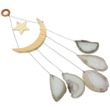 Agate Slices Wind Chimes Star Moon Wall Hanging Ornaments