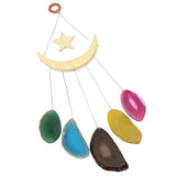 Agate Slices Wind Chimes Star Moon Wall Hanging Ornaments
