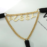 Stainless Steel Metal Body Letter Waist Chain Belt For Women