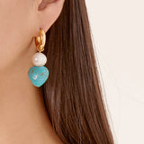 Stainless Steel Pearl Drop Earrings for Women