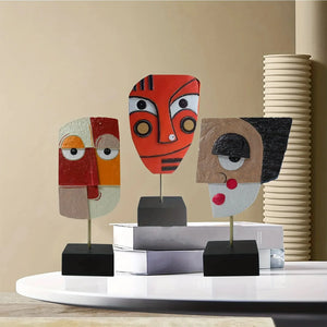 Resin Abstract Sculptures Home Decor Modern African Art Tribal Statues