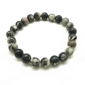 Men's Stretch Bracelet Natural Stone Bead Yoga Jewelry for Good Luck