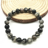 Men's Stretch Bracelet Natural Stone Bead Yoga Jewelry for Good Luck