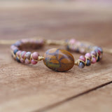 Braided Wrap Bracelets Natural Stone Beads Charm Bracelet