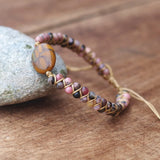 Braided Wrap Bracelets Natural Stone Beads Charm Bracelet