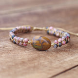 Braided Wrap Bracelets Natural Stone Beads Charm Bracelet
