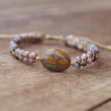 Braided Wrap Bracelets Natural Stone Beads Charm Bracelet