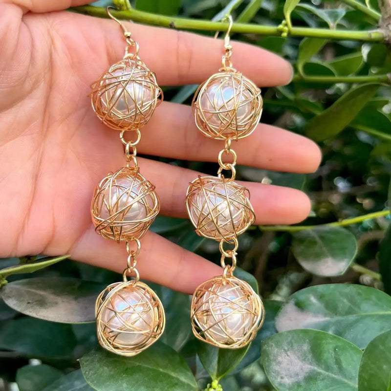 Pearl Drop Earrings for Women Bridal Wedding Jewelry