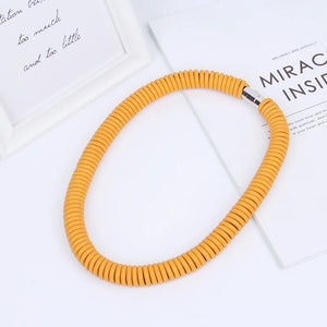 Ethnic Chunky Rope Necklace Multicolor Choker